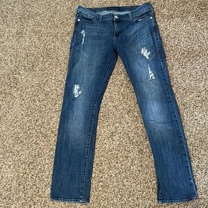 Rock & Republic size 14M Berlin. Ripped jeans with rind-stones.